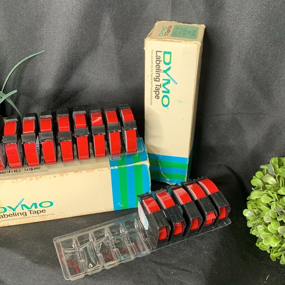 15 rolls Vintage GLOSSY red DYMO 3/8” x 144” labeling tape - Picture 3 of 7